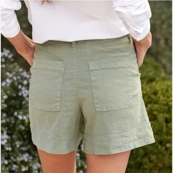 NWOT Frank & Eileen Waterford Walking Shorts Cotton Flax Blend Size 4 - Picture 2 of 9